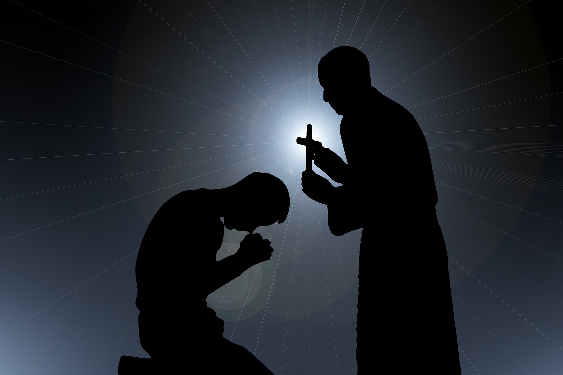 Черное прощение. Человек молится. Христианин молится. Священник. Верующий человек молится в.