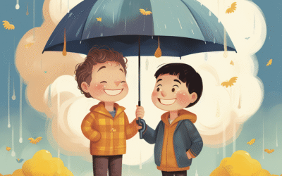 Jesienny spacer z parasolem